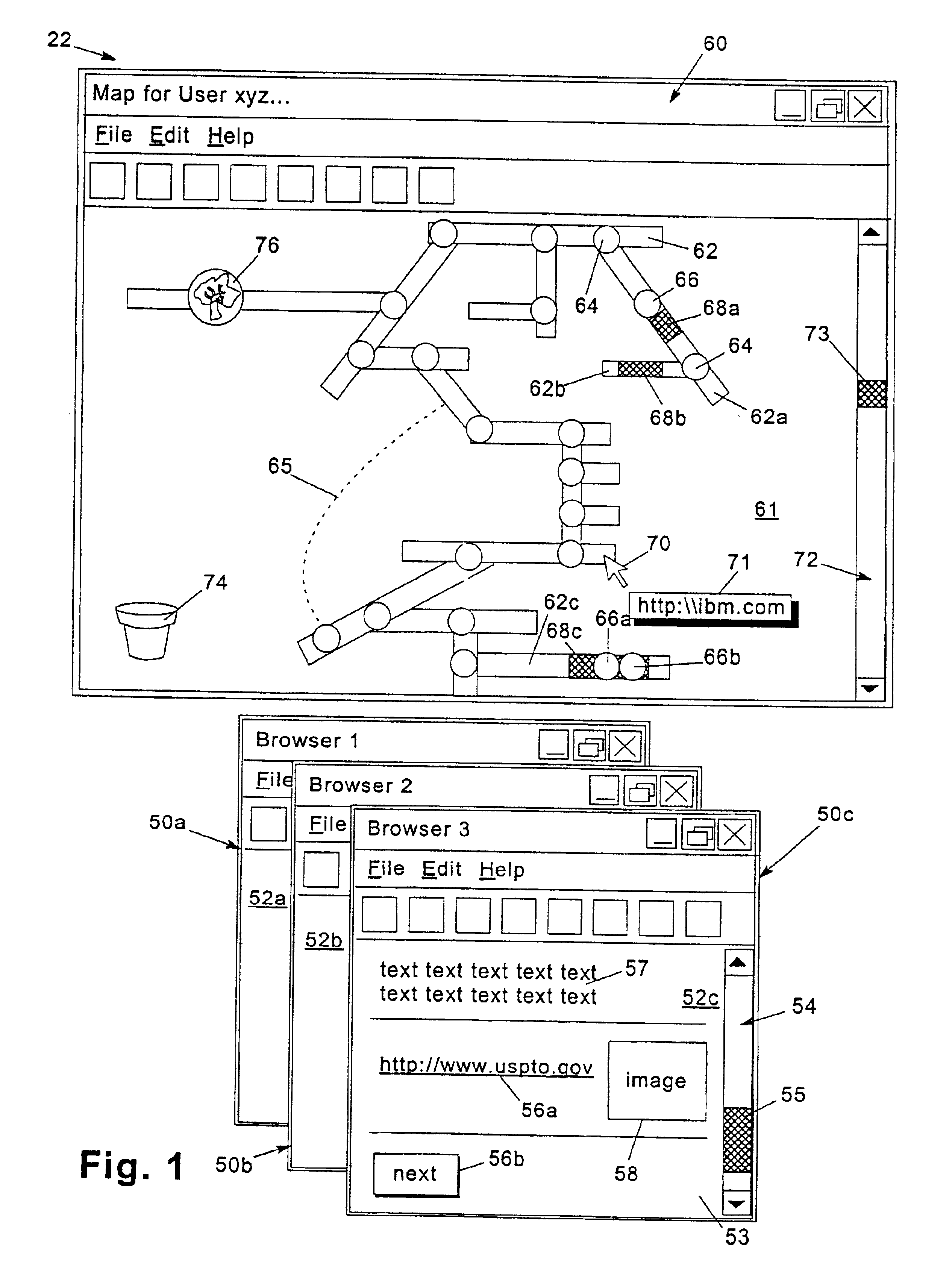 Multi-node user interface component and method thereof for use in performing a common operation on linked records