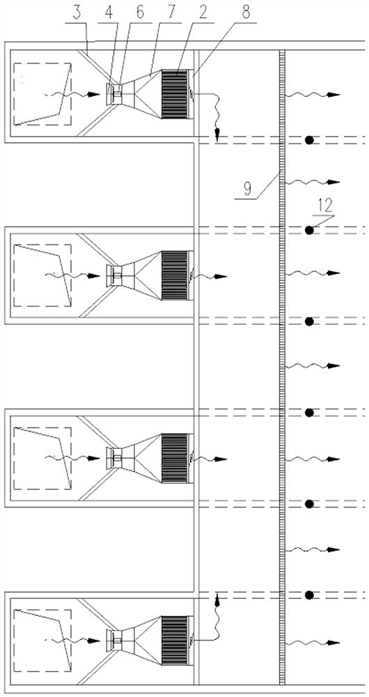 A ductless air supply device suitable for underground water treatment structures