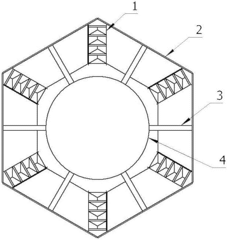 Polyhedral ice-resistant unit suitable for single-column three-pile type offshore wind power foundation
