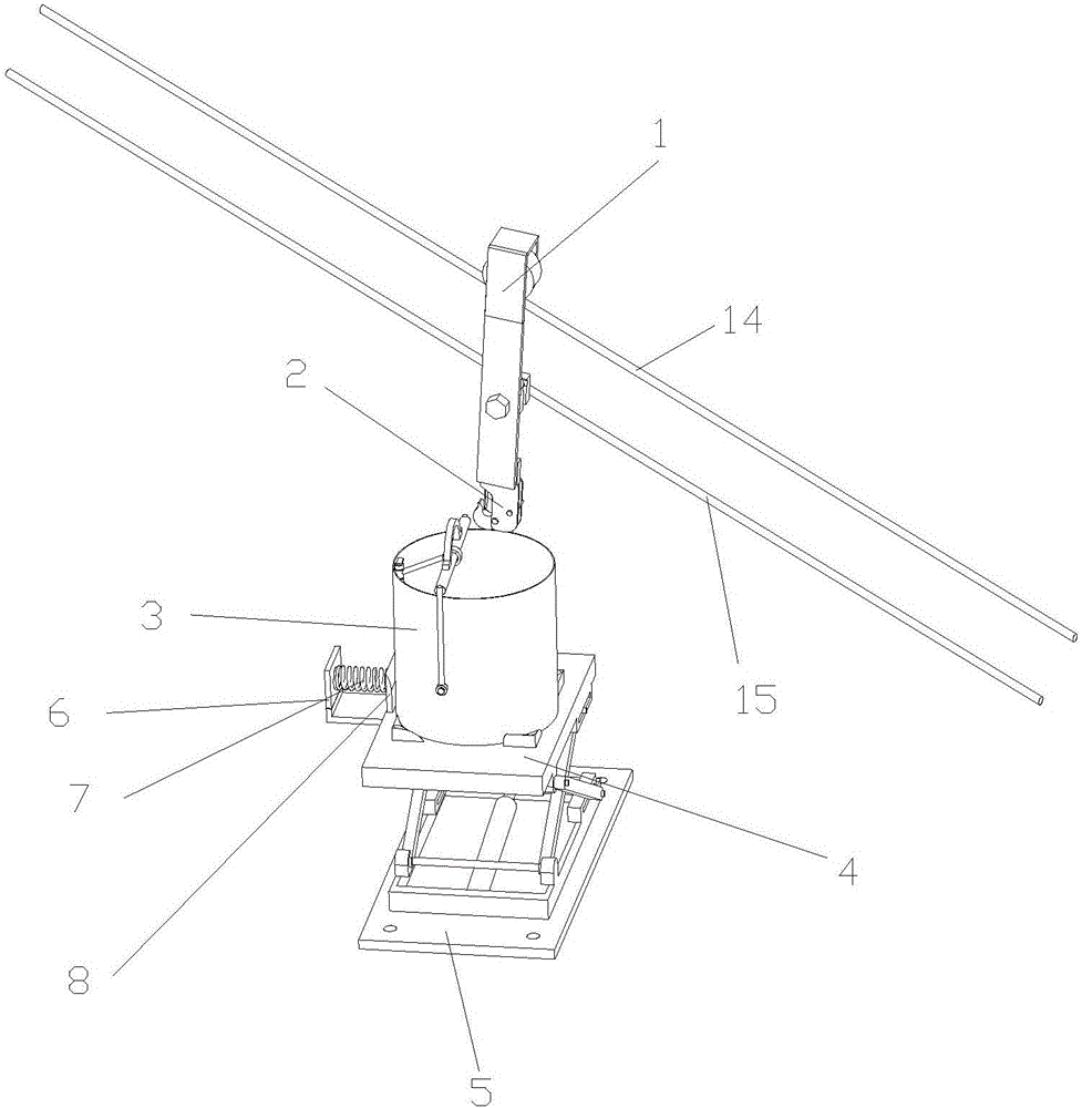 Automatic hooking device of freight ropeway