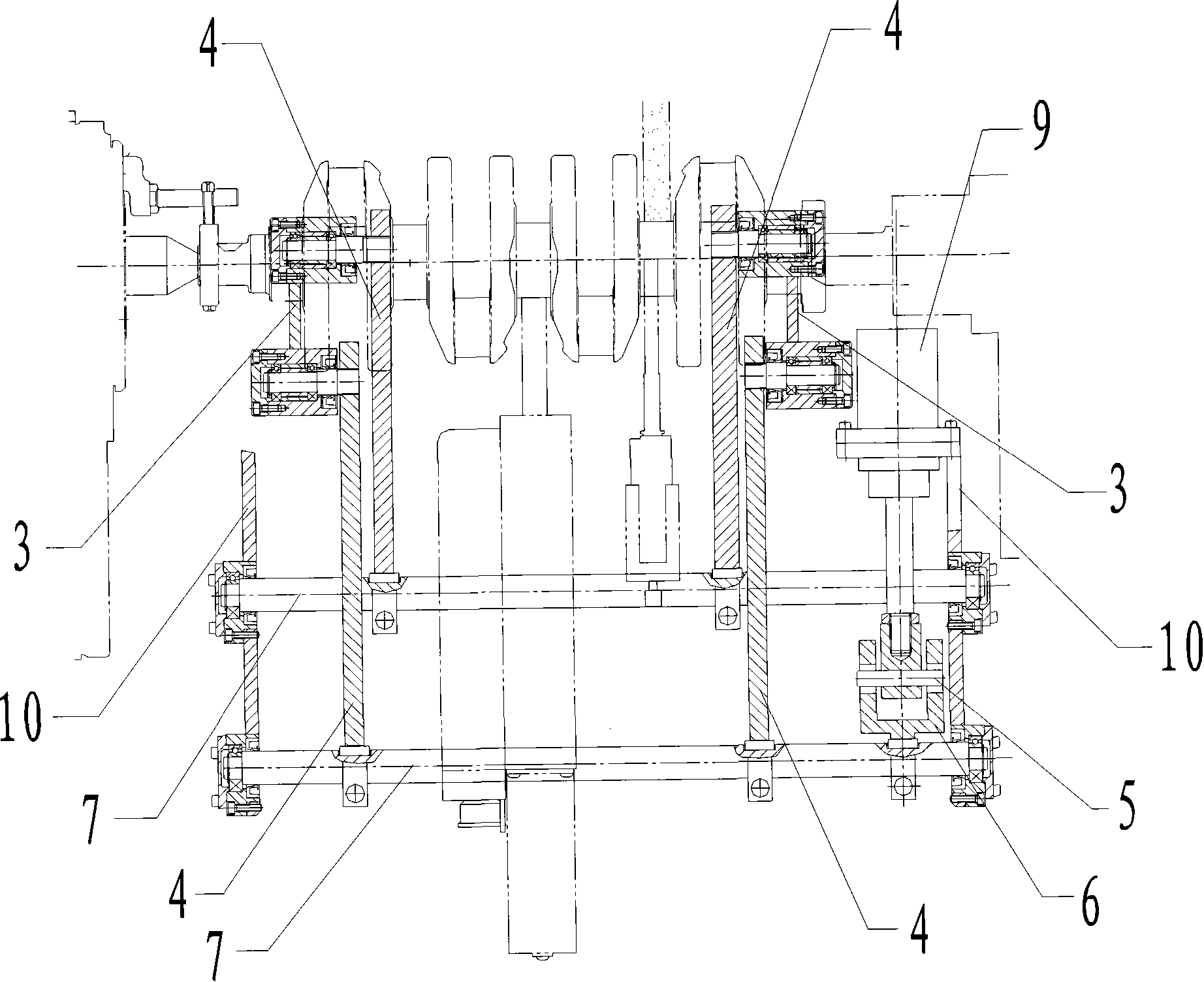 Automatic loading and unloading device aiming at crankshaft