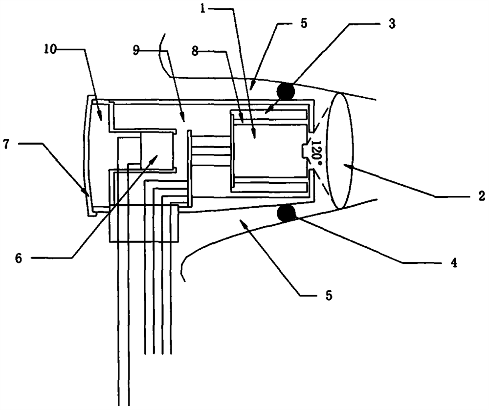 Earphone type far-infrared continuous ear temperature and physiological parameter measuring device