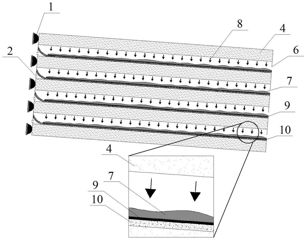 Multilayer stacked adsorption type microalgae biological membrane photobioreactor based on light guide carrier