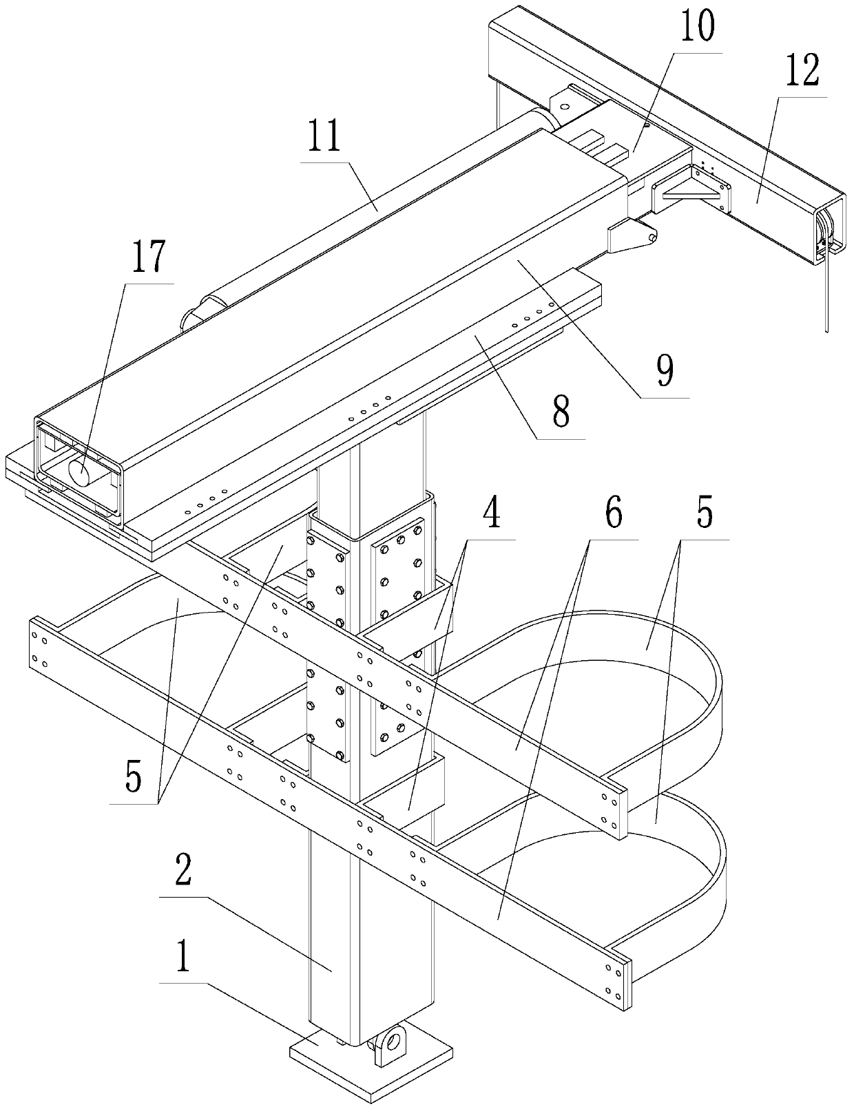 A small equipment hoisting device suitable for fully mechanized mining face and using method