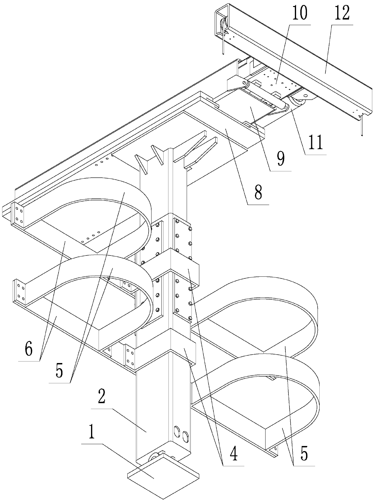 A small equipment hoisting device suitable for fully mechanized mining face and using method