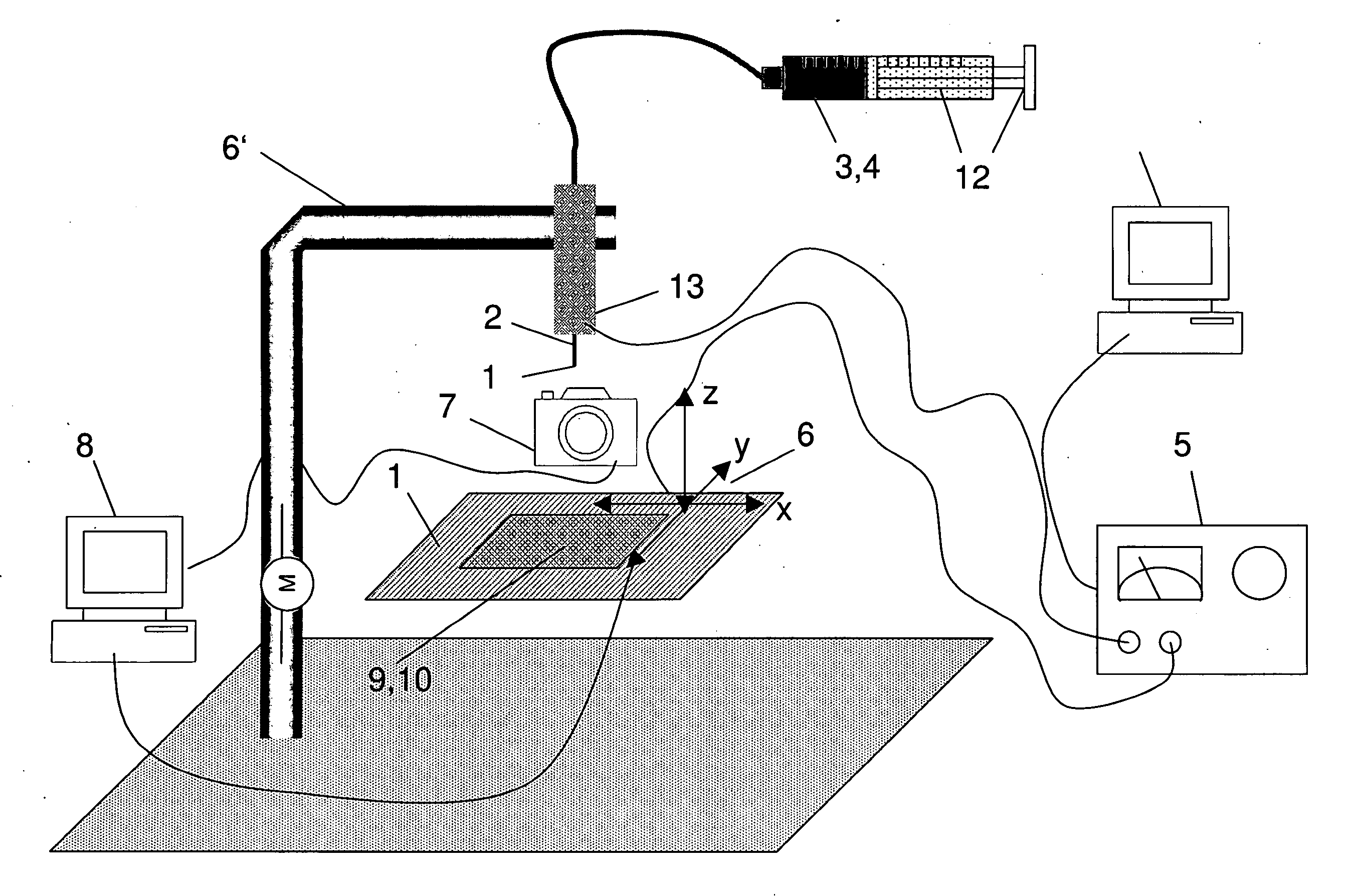 Apparatus and method for producing electrically conducting nanostructures by means of electrospinning