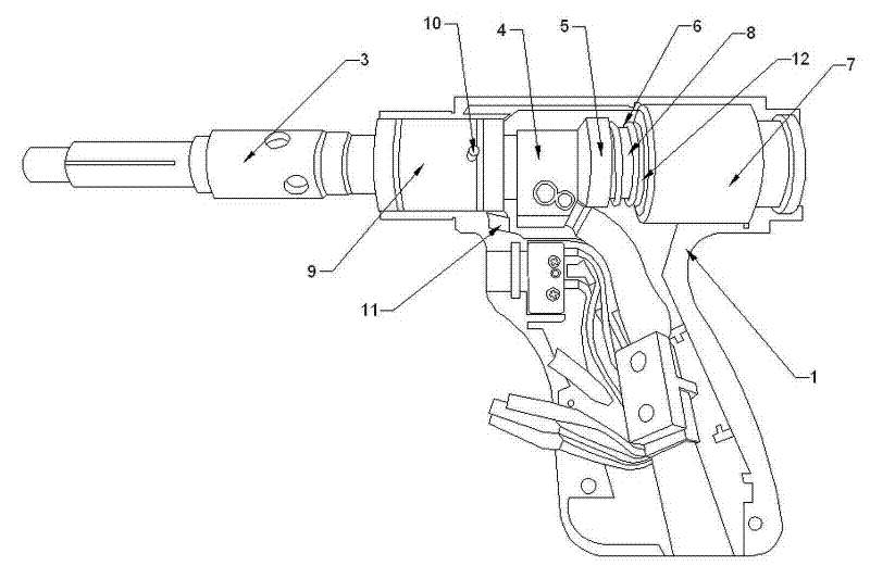 Split arcing type stud welding gun
