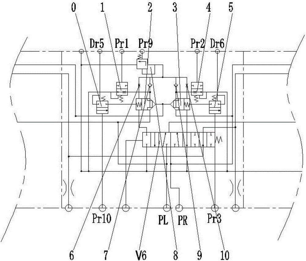 Three-pump confluence multi-way valve block and hydraulic excavator