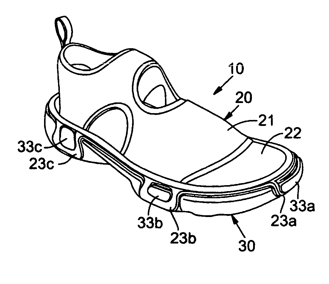 Footwear with a separable foot-receiving portion and sole structure