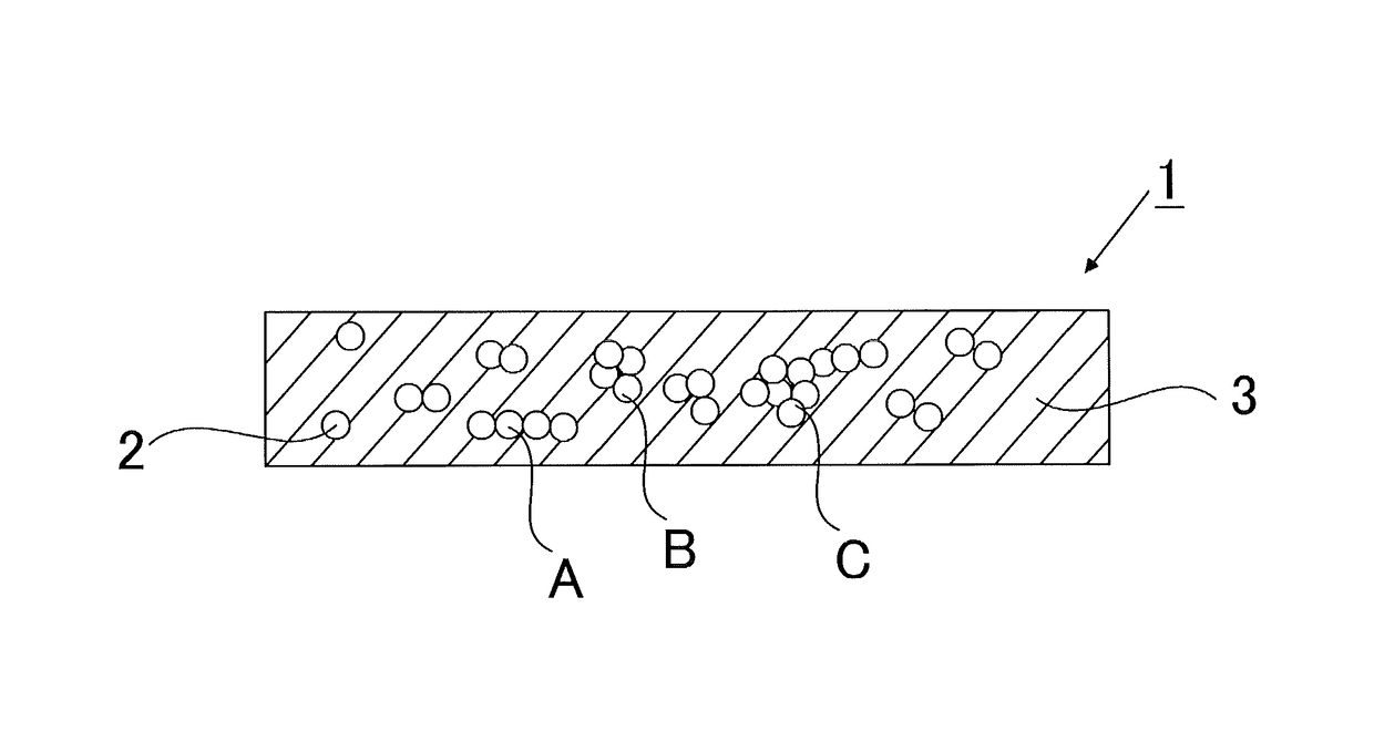 Anisotropic conductive film, anisotropic conductive film production method, connecting method, and bonded structure