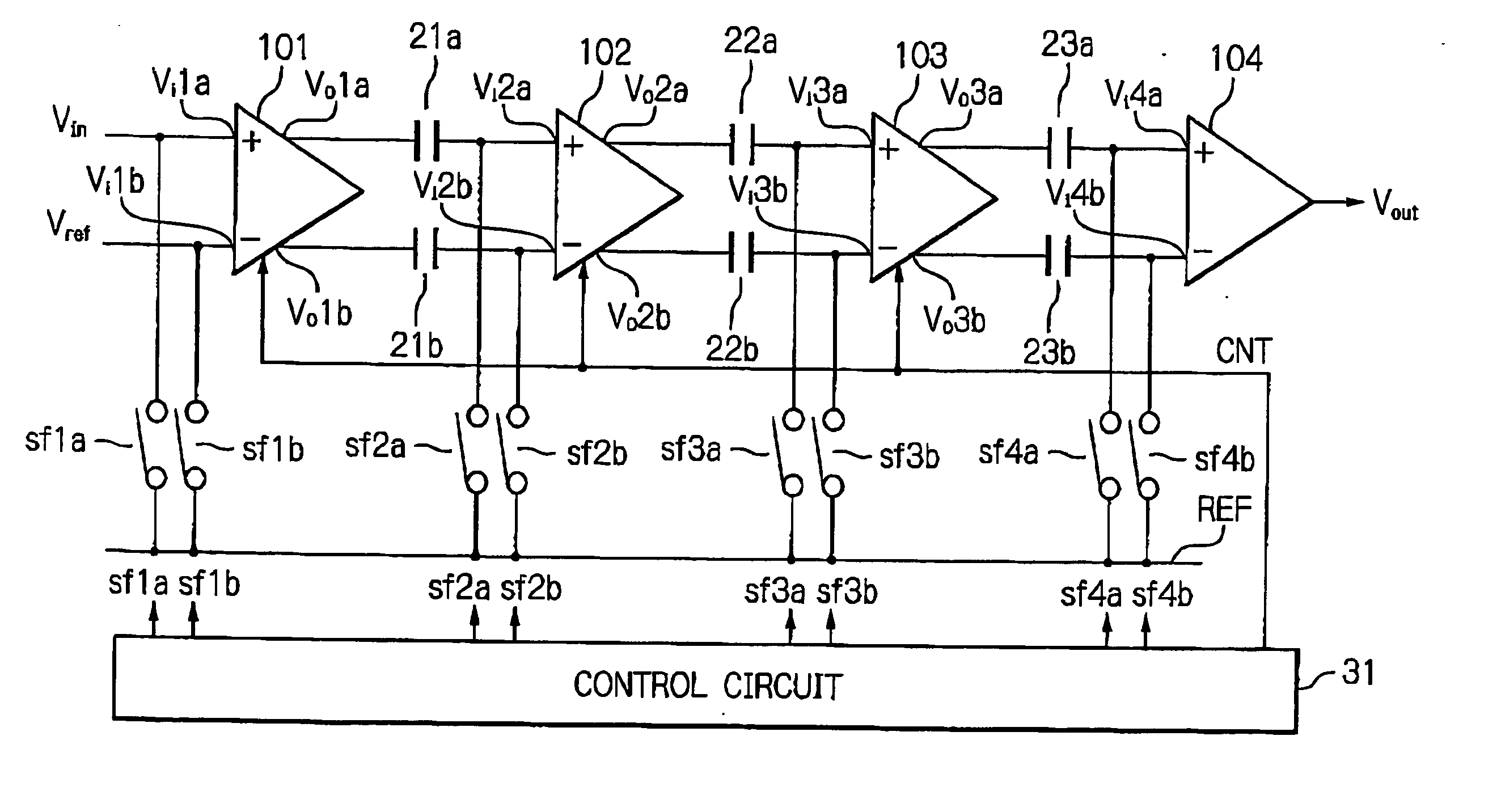 High speed amplifier with controllable amplification and output impedance and comparator using the same