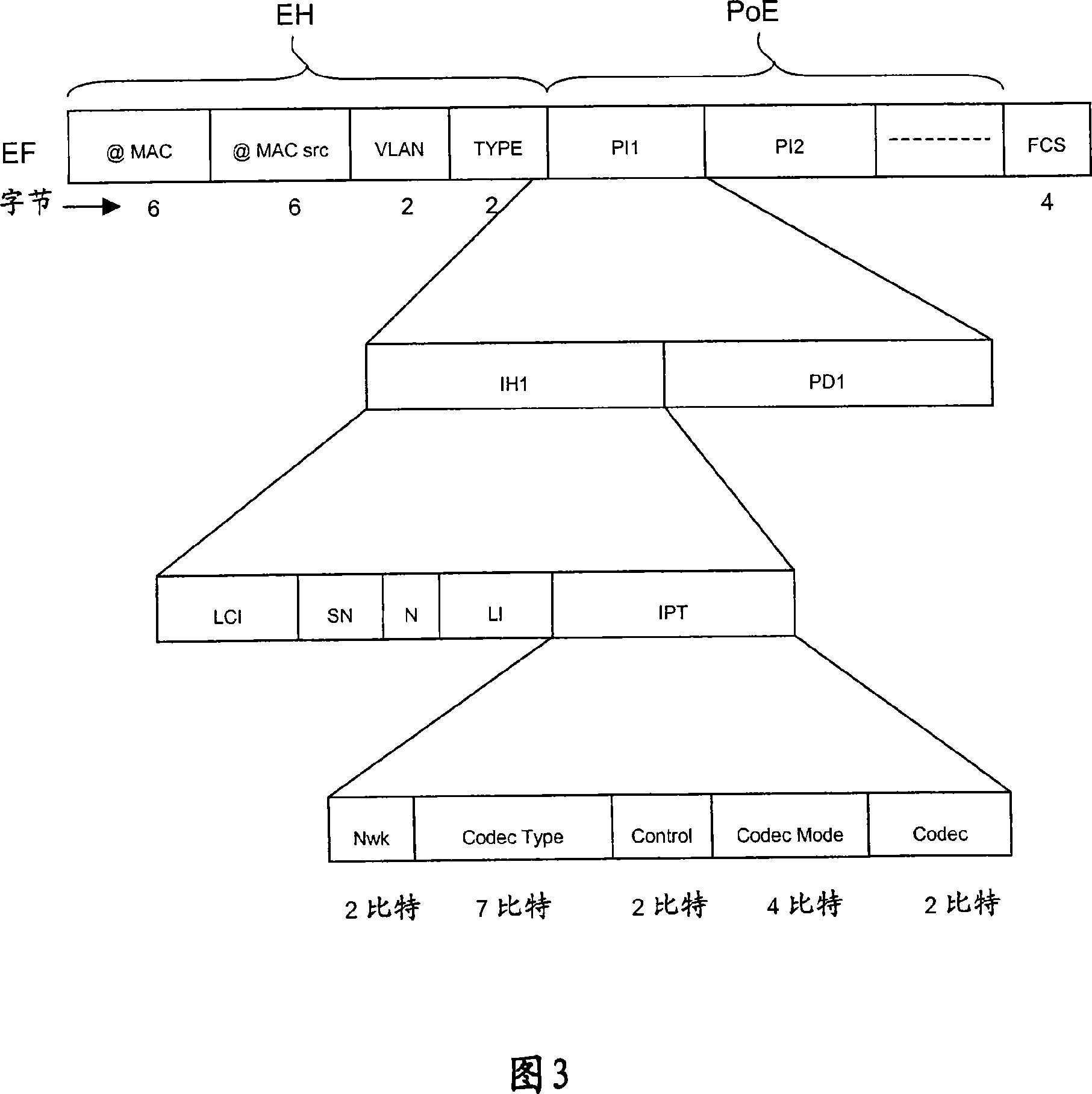 Switching apparatus having universal transport of data packet frames