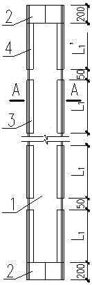 Determination method of angle steel length of angle steel reinforced cracking box type steel column