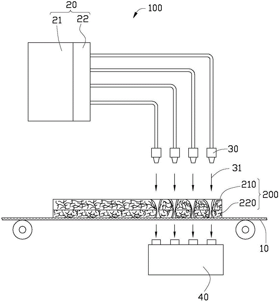 Solidifying device and process for composite non-woven fabrics