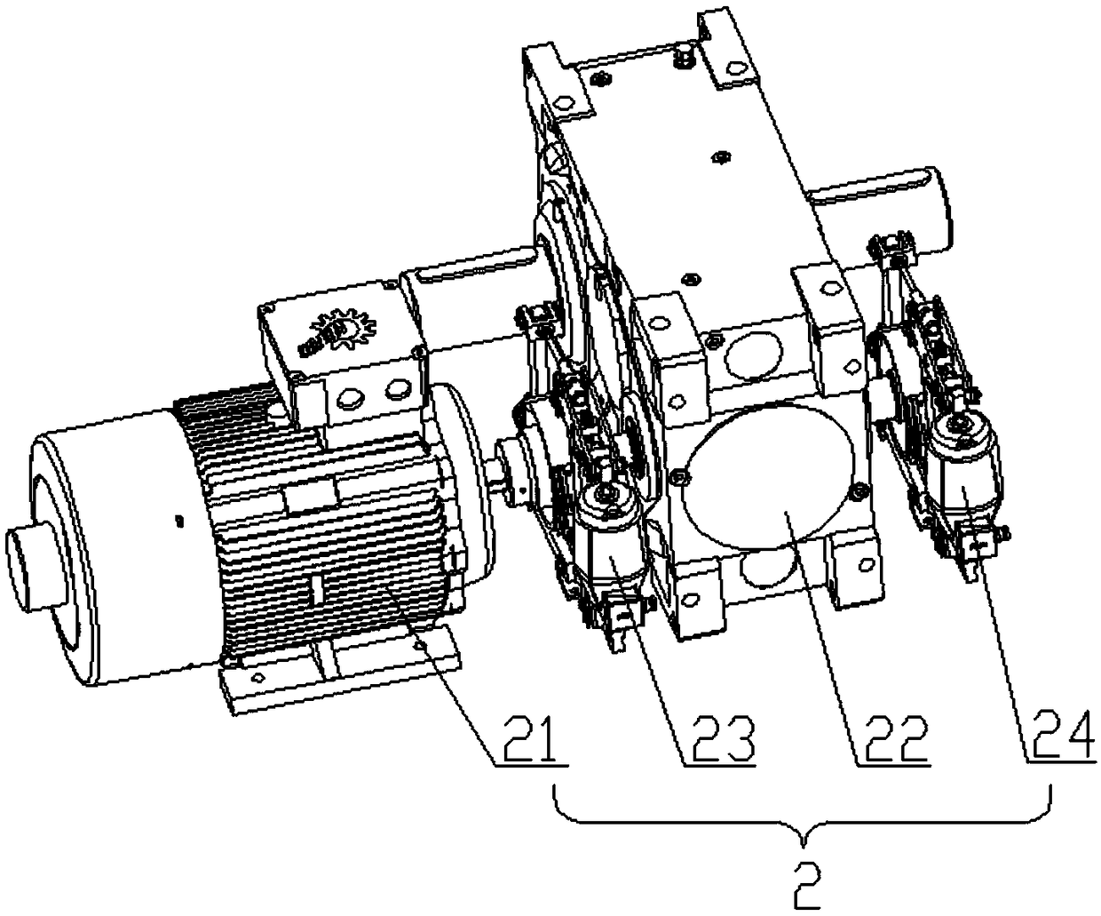 Lifting driving system adopting chain transmission