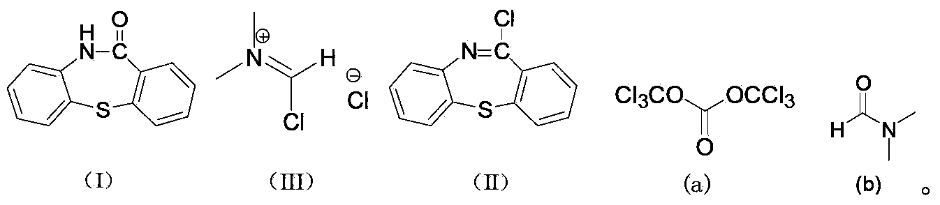 Preparation method of 11-chlorodibenzo[b,f][1,4]thiazepine in presence of Vilsmeier reagent