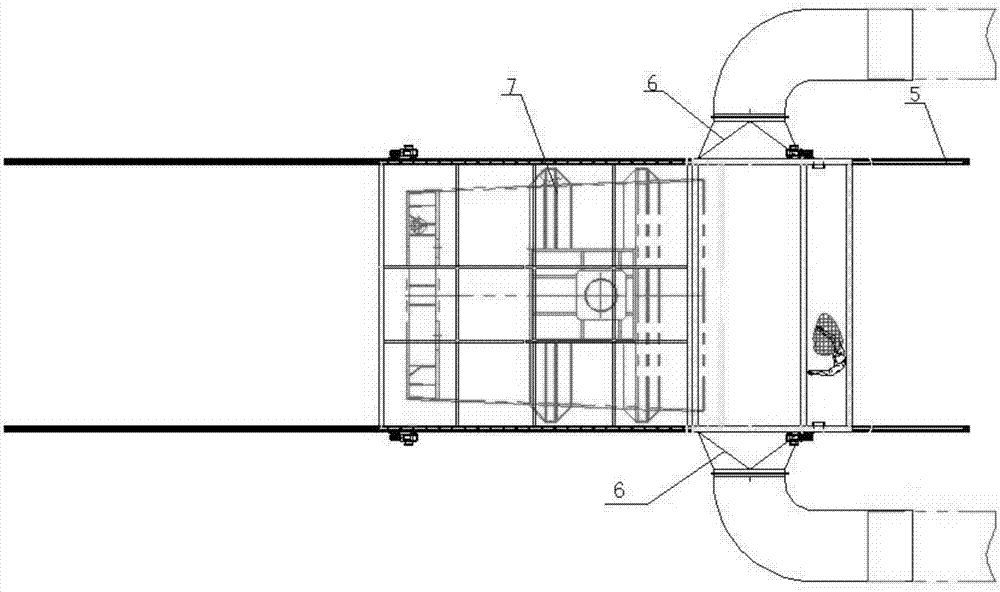 Moving-type full-surrounding steel ladle hot-repairing dedusting hood device