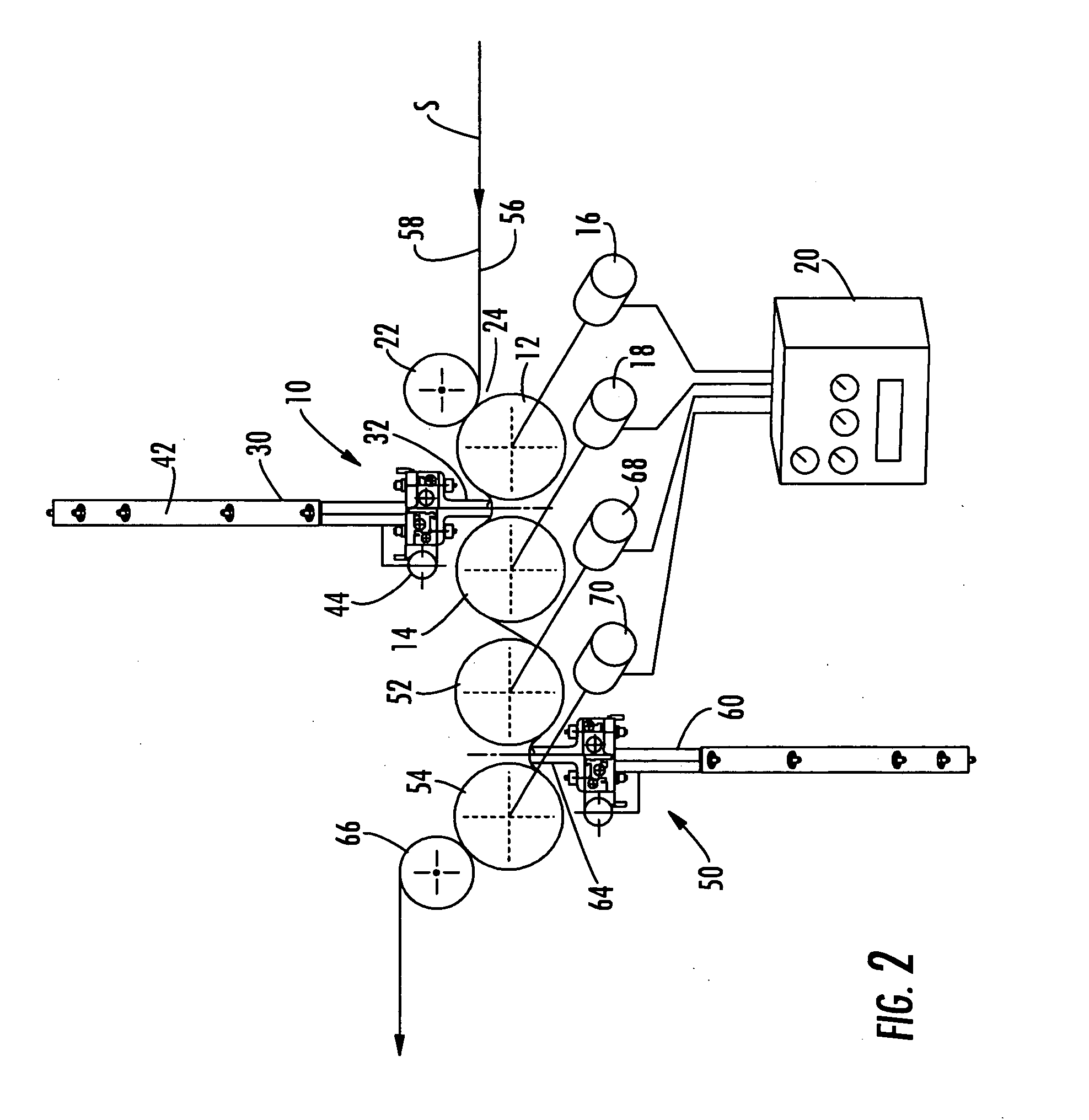 Apparatus and method for applying a foamed composition to a dimensionally unstable traveling substrate