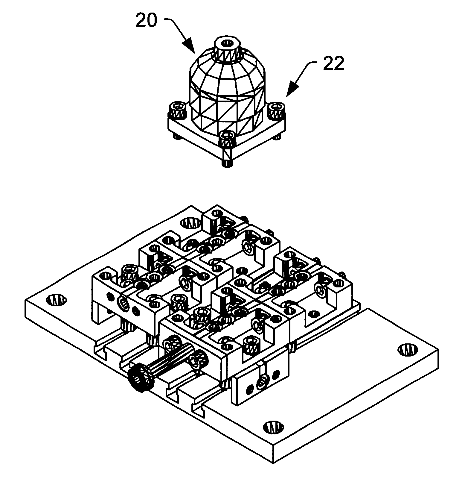 Apparatus for assembling modular chemical distribution substrate blocks