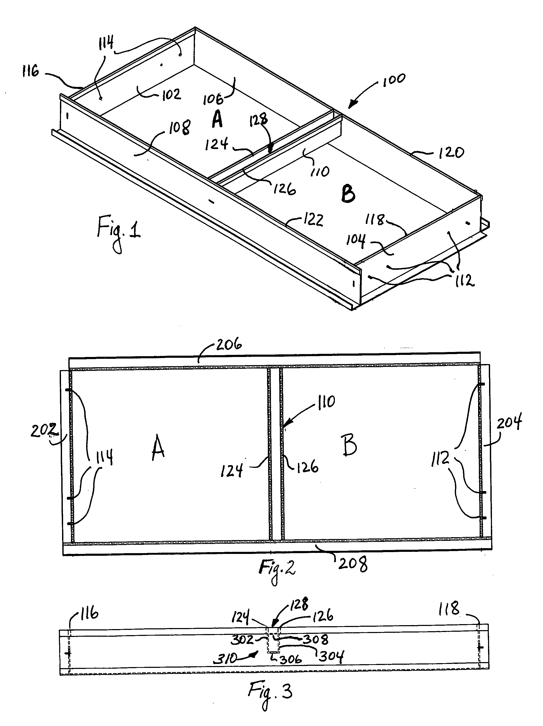 File drawer and assembly for supporting differently sized hanging file folders