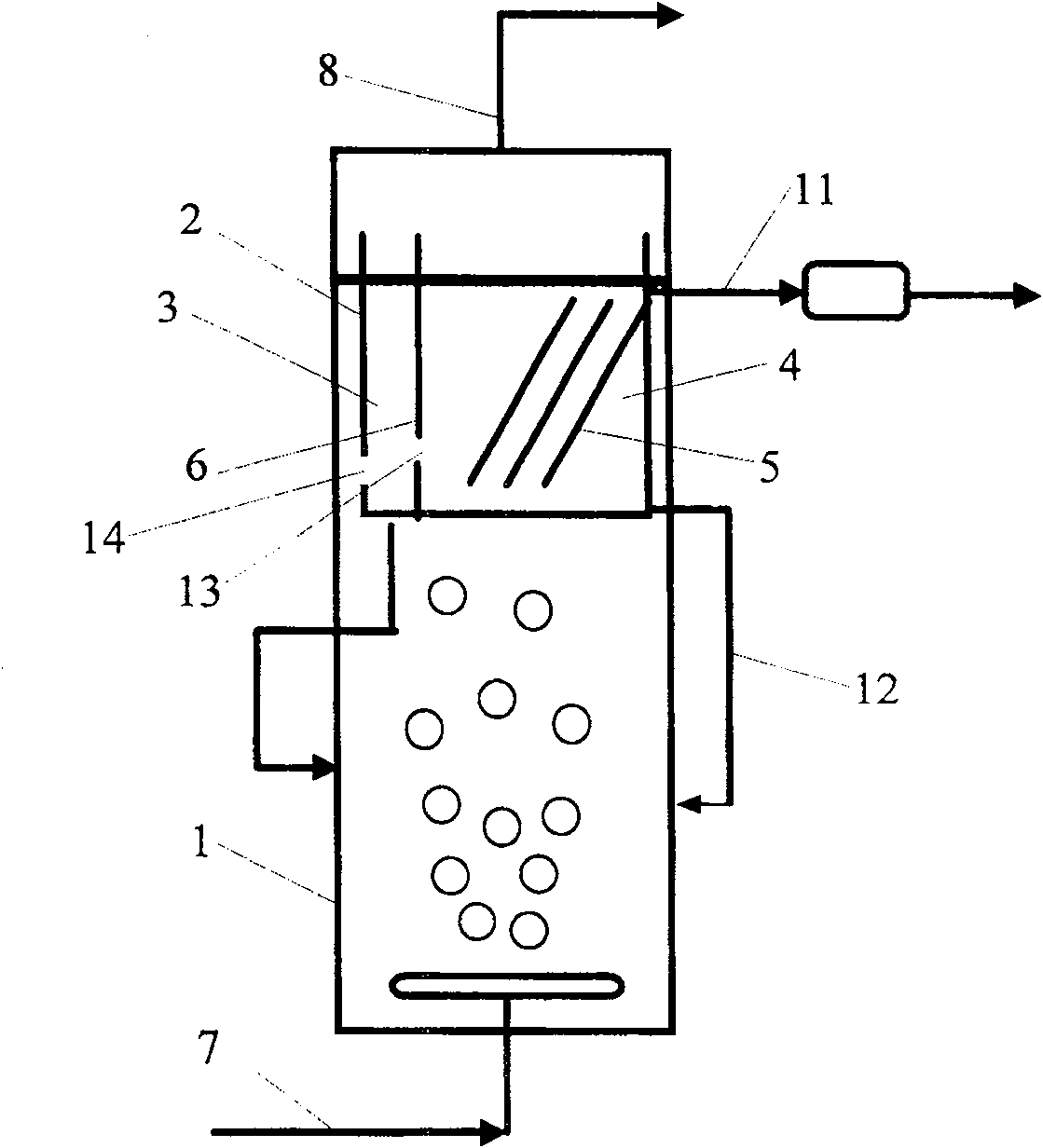 Method and equipment for liquid-solid continuously separation for slurry state bed reactor