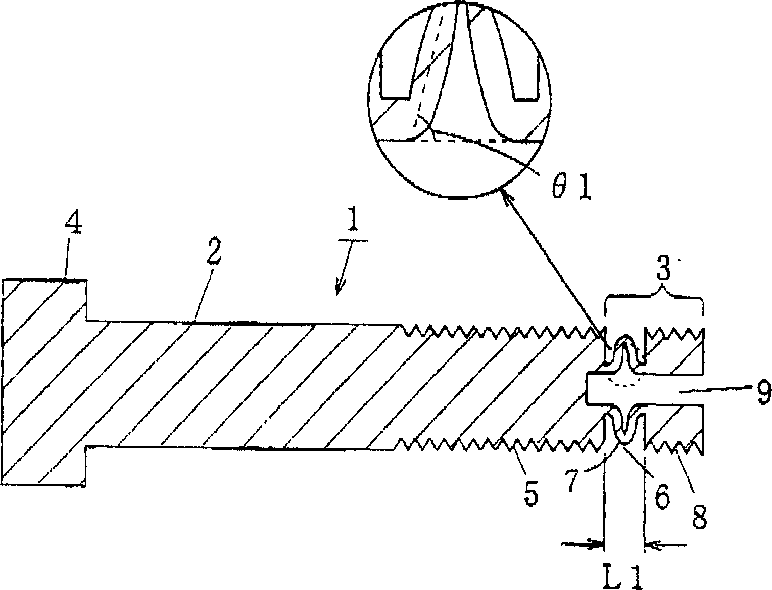Fastener structure, bolt and nut with said structure and making method thereof