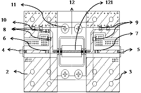 Device for verifying performance of test board used for C-waveband GaN microwave power device