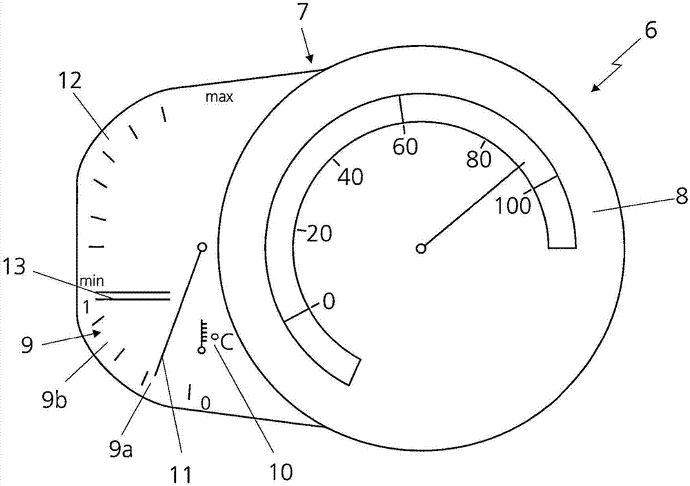 Device for displaying information in a hybrid vehicle