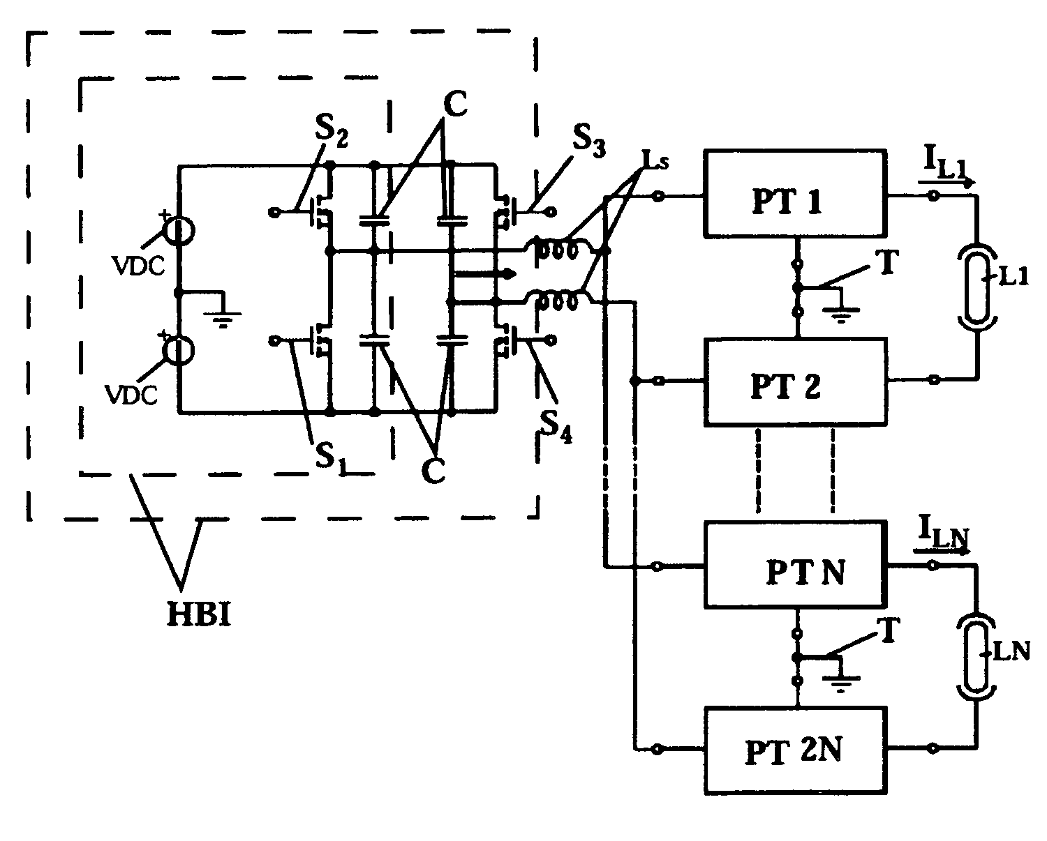 Power supply system for liquid crystal monitors
