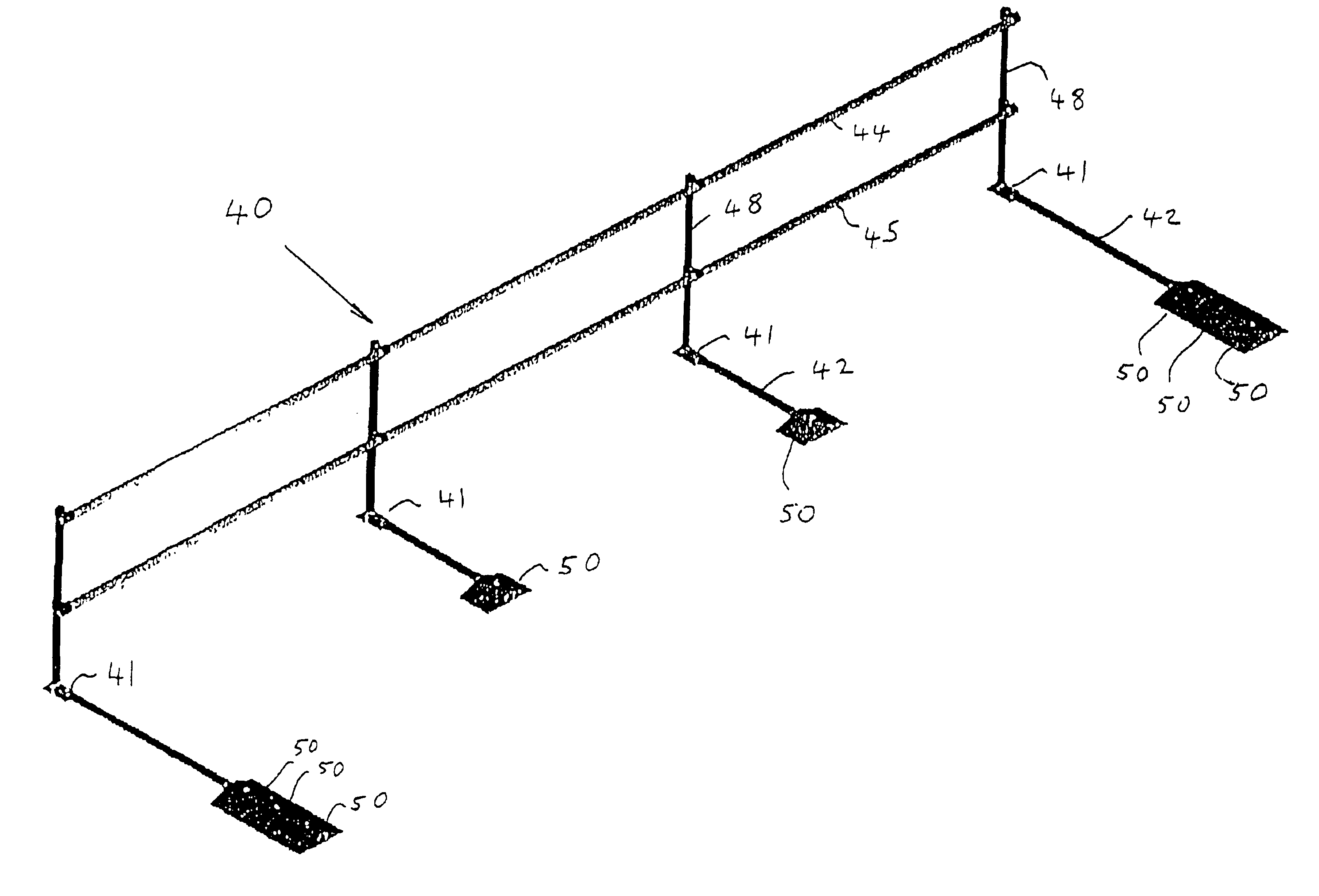 Counter-balance weight for a modular safety rail