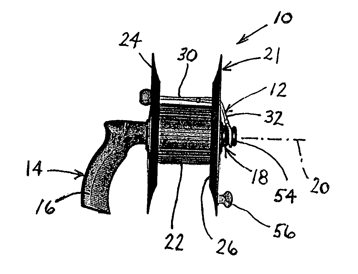 Hose-and cord-winding device, binding element, and associated method
