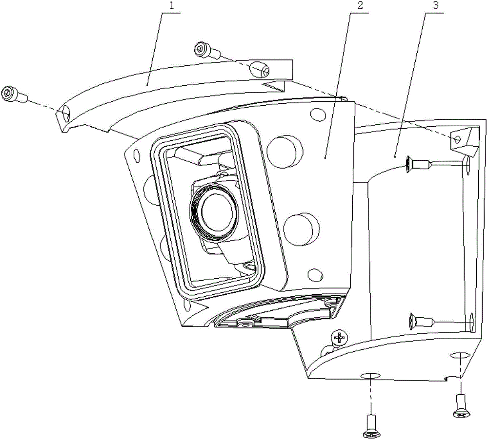 A corner-mounted video monitoring device and its installation method
