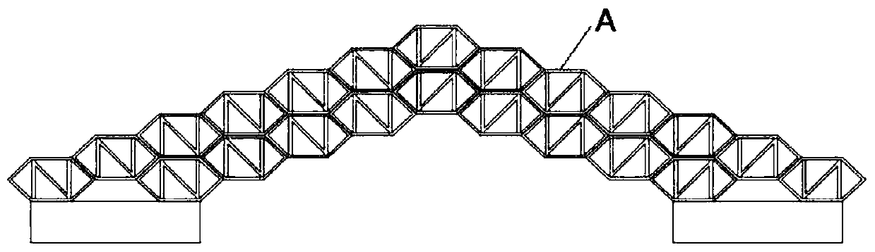 Modular assembled honeycomb bridge structure
