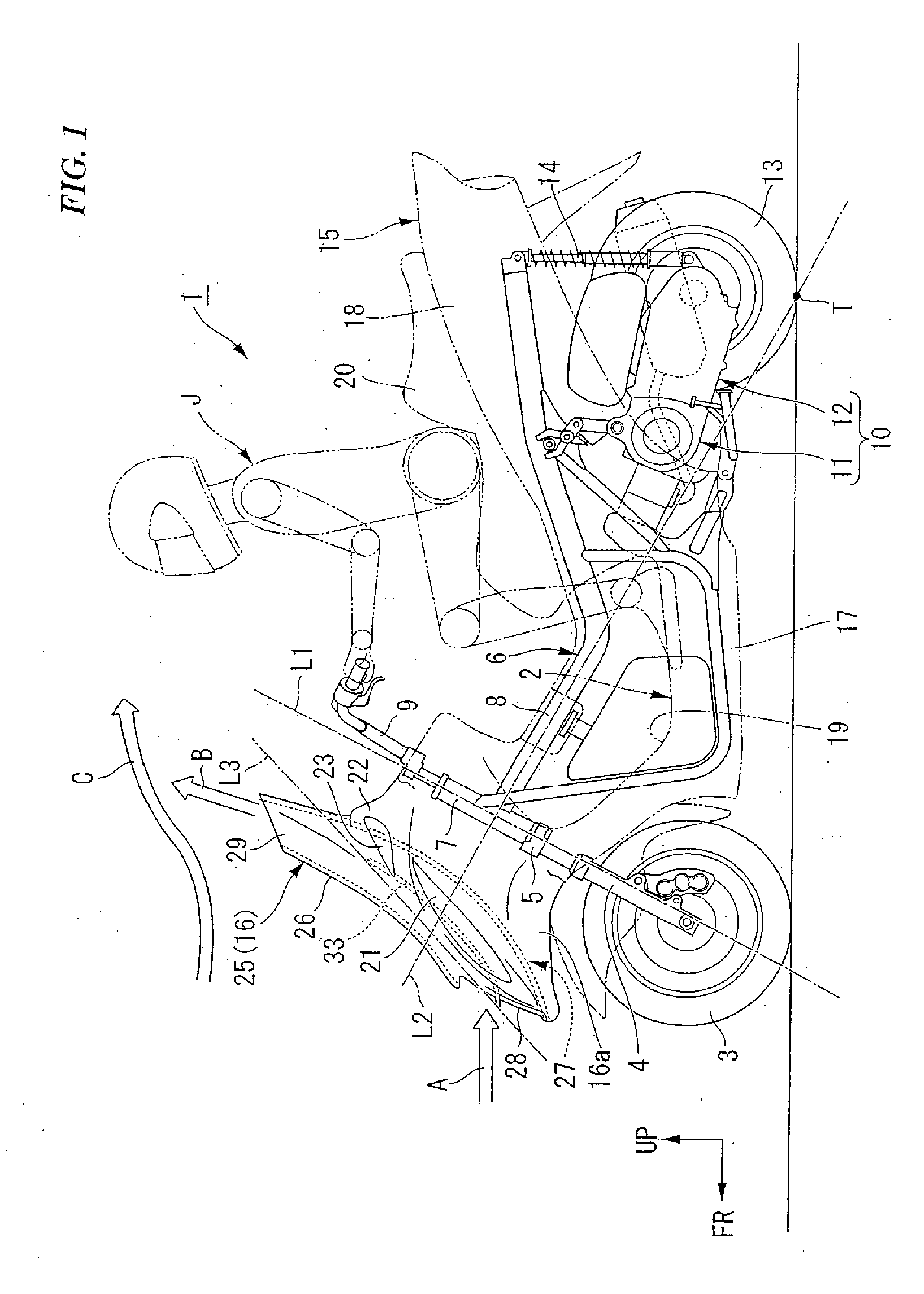 Windshield device, and cool airflow device for saddle ride type vehicle