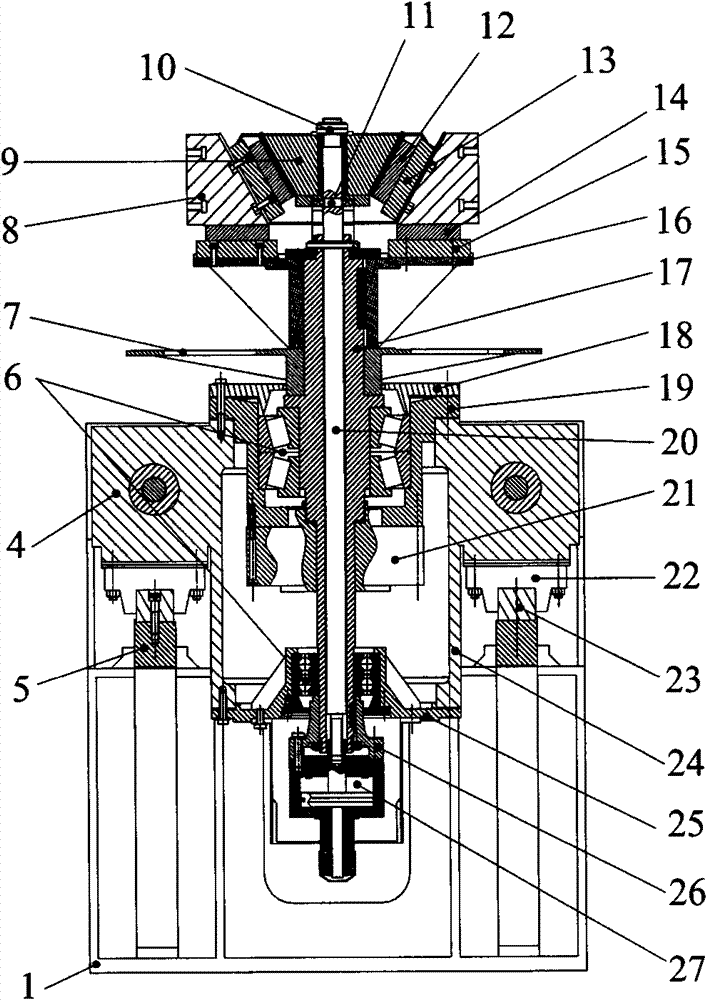 Outer-supporting expansion work piece clamping device used for spin forming of large rotating body section piece