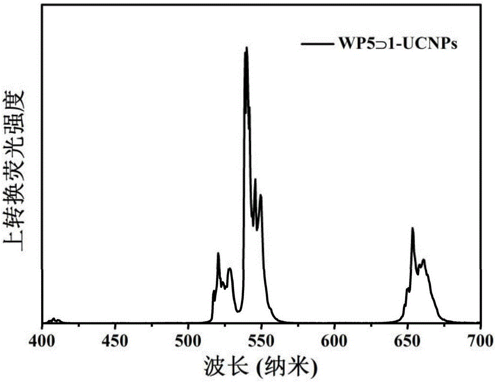 Nanometer material based on pillararene and up-conversion nanocrystalline self-assembly as well as preparation method and application of nanometer material