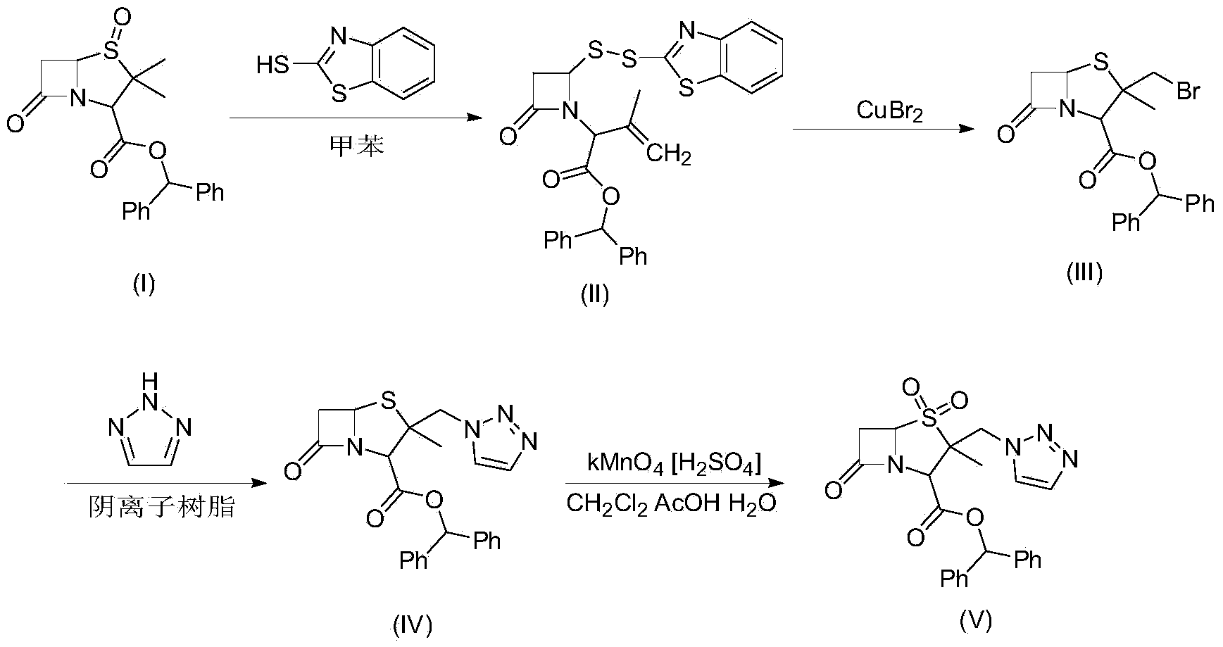 Method for preparing 2 beta-methyl penicillanate benzhydryl dioxide