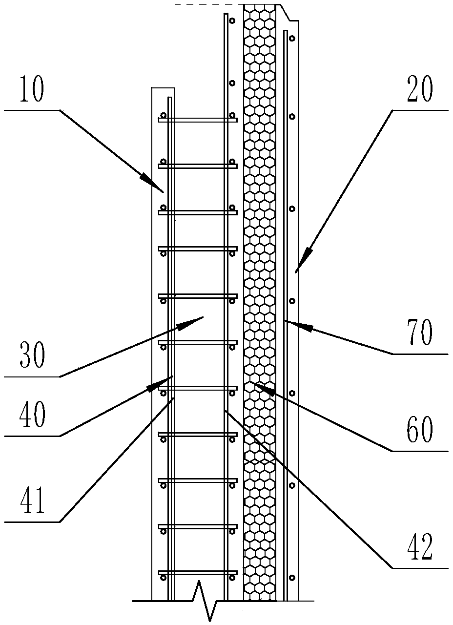 Prefabricated sandwich wall and prefabricated sandwich wall production method