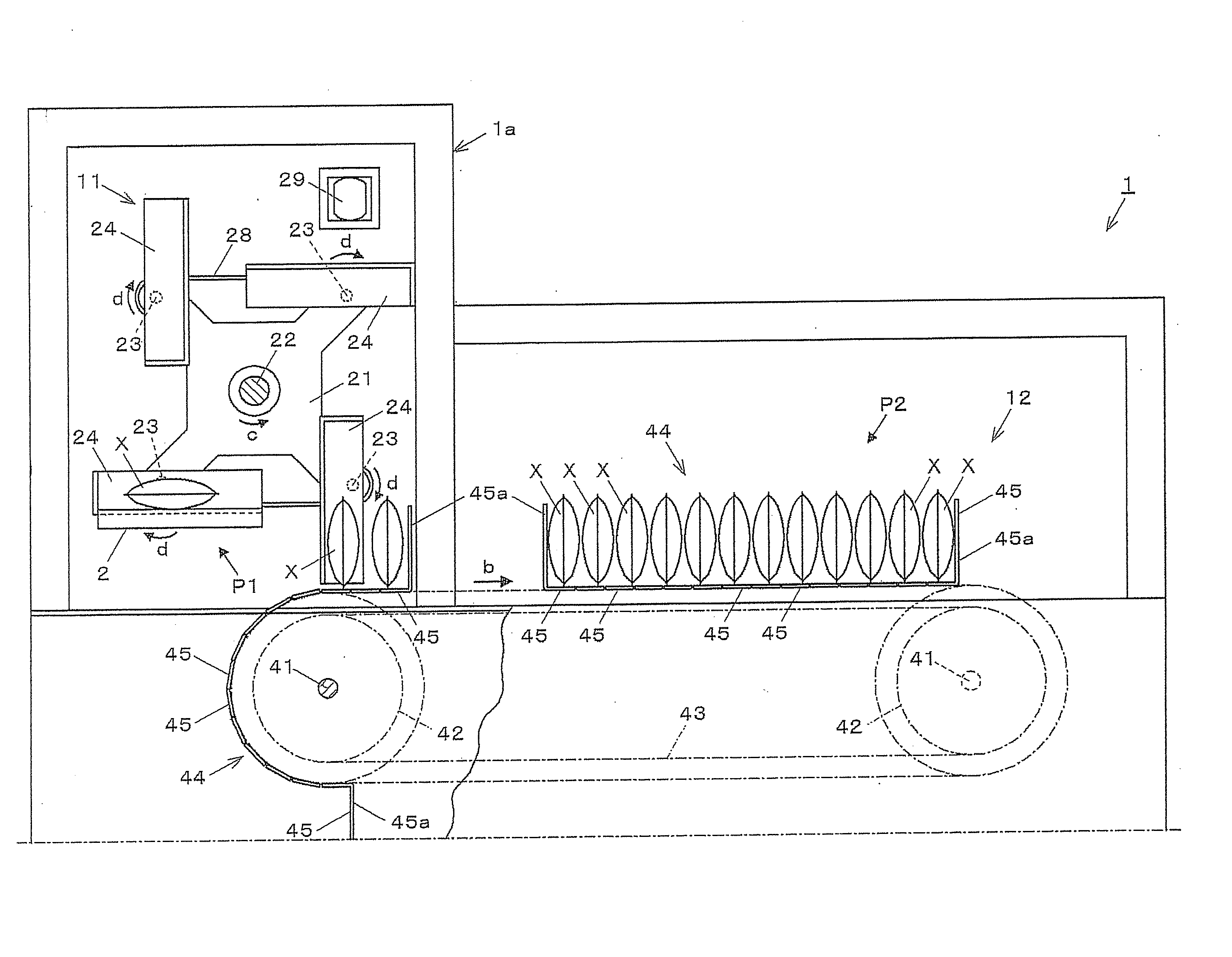 Conveyance apparatus, and weighing and packaging system provided therewith
