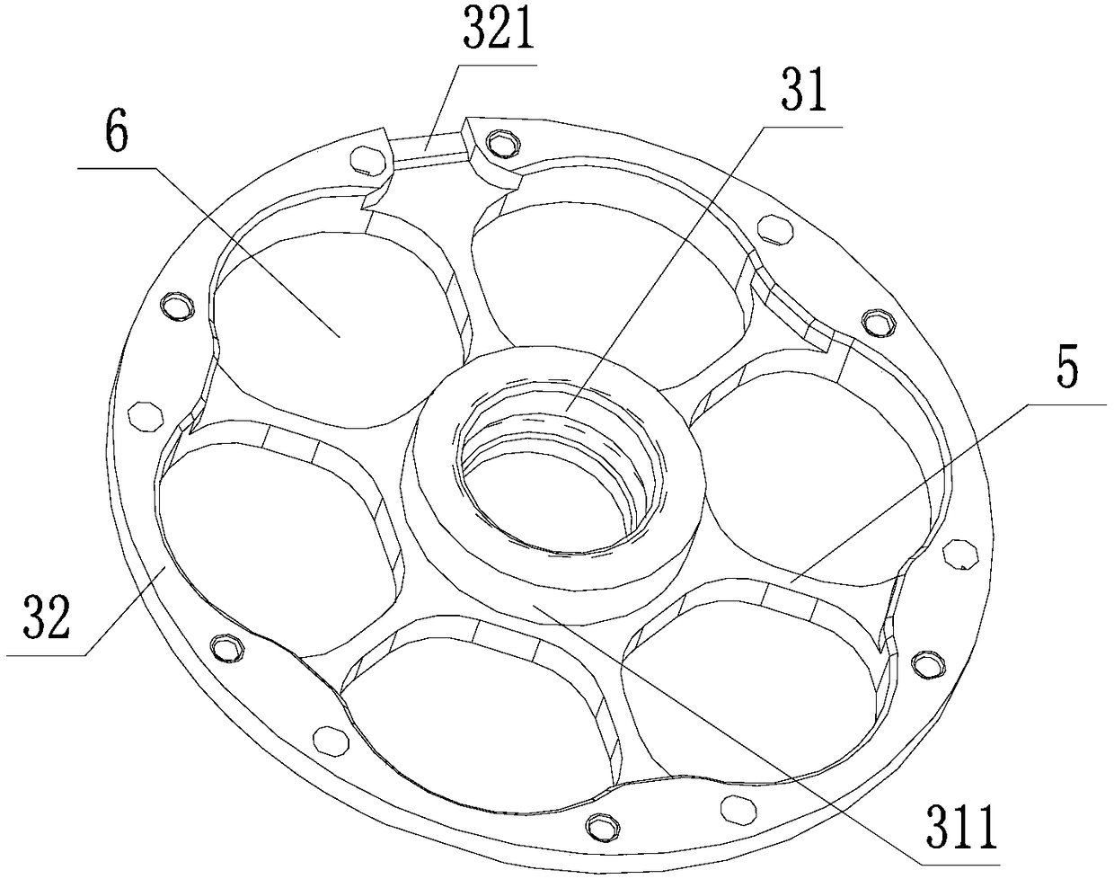 Motor stator for blood pump and motor for magnetic liquid levitation blood pump