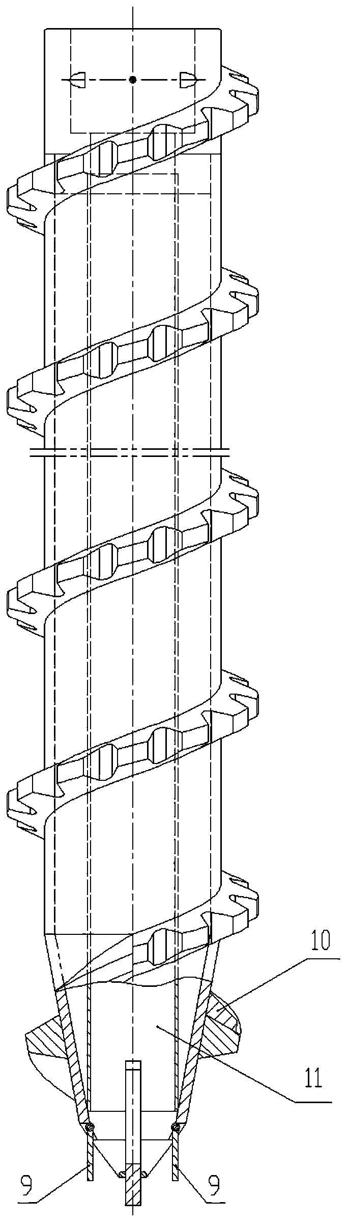 Spiral hole forming drilling tool and piling construction method