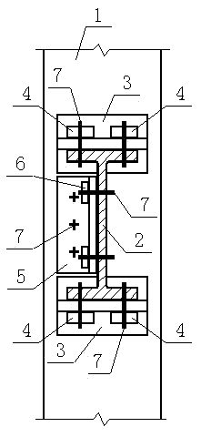 Hole-expanding type steel structure beam column node in short T-shaped steel connection and connection method of hole-expanding type steel structure beam column node