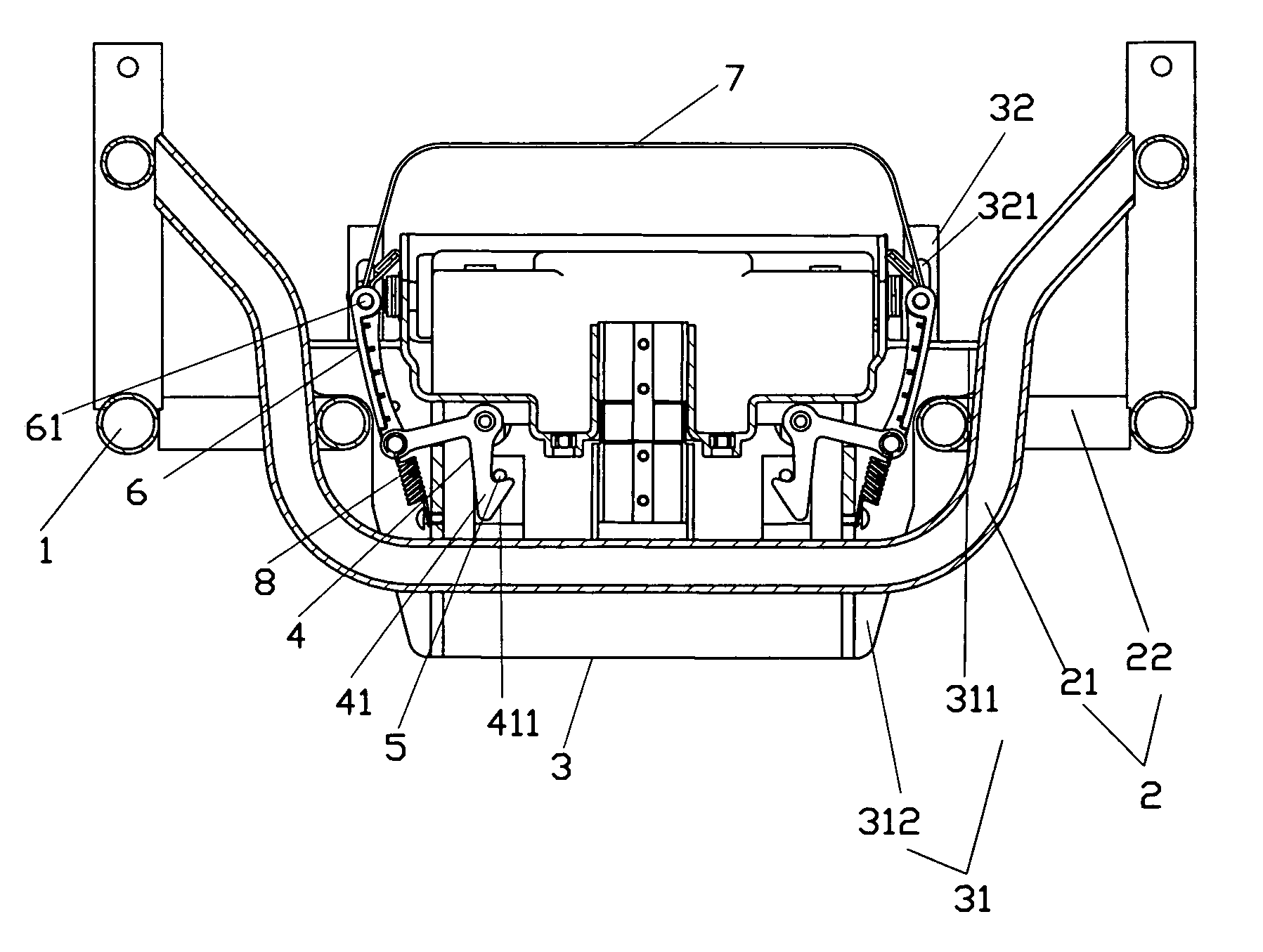 Battery quick-release structure for an electric mobility scooter