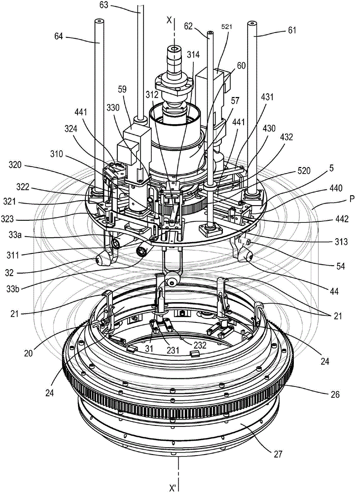 Holding device for visually inspecting a tire