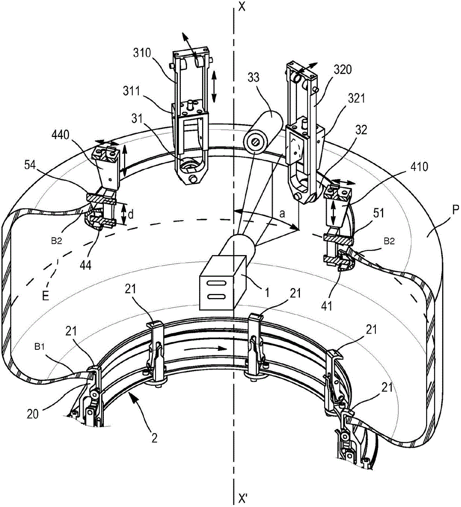 Holding device for visually inspecting a tire