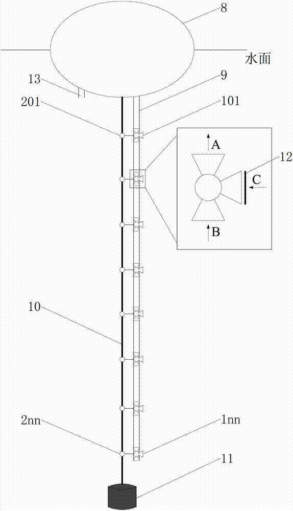 Device and method for sampling water body buoy section
