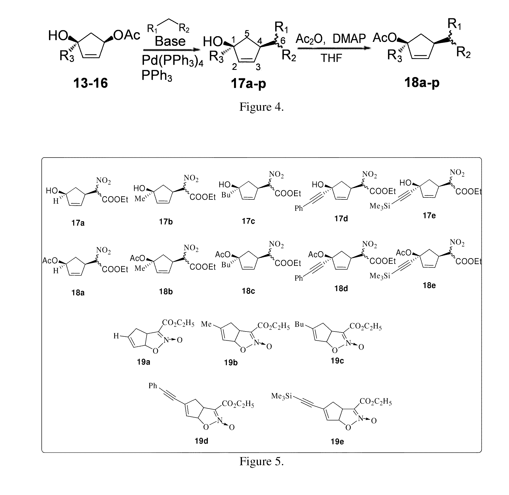 Antiviral activity of cyclopentene nitro-ester and derivatives