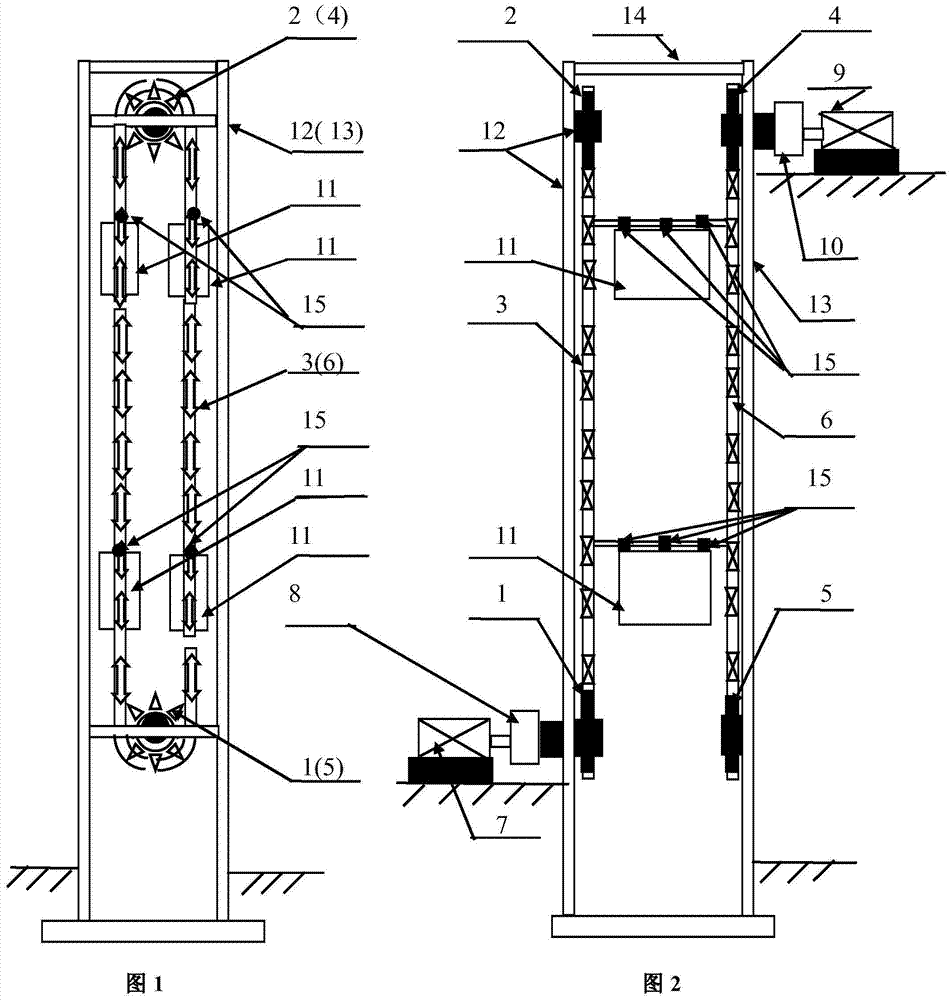 Single-rotating chain multi-car balance elevator