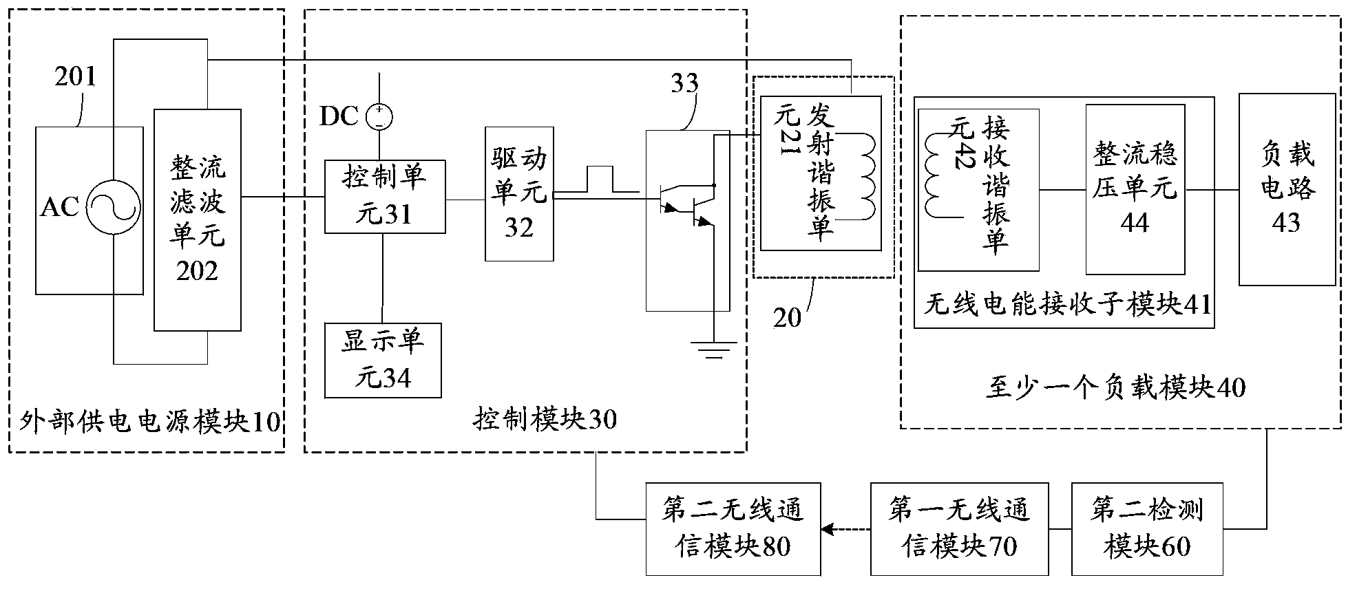 Wireless electric energy transmission system and control method thereof