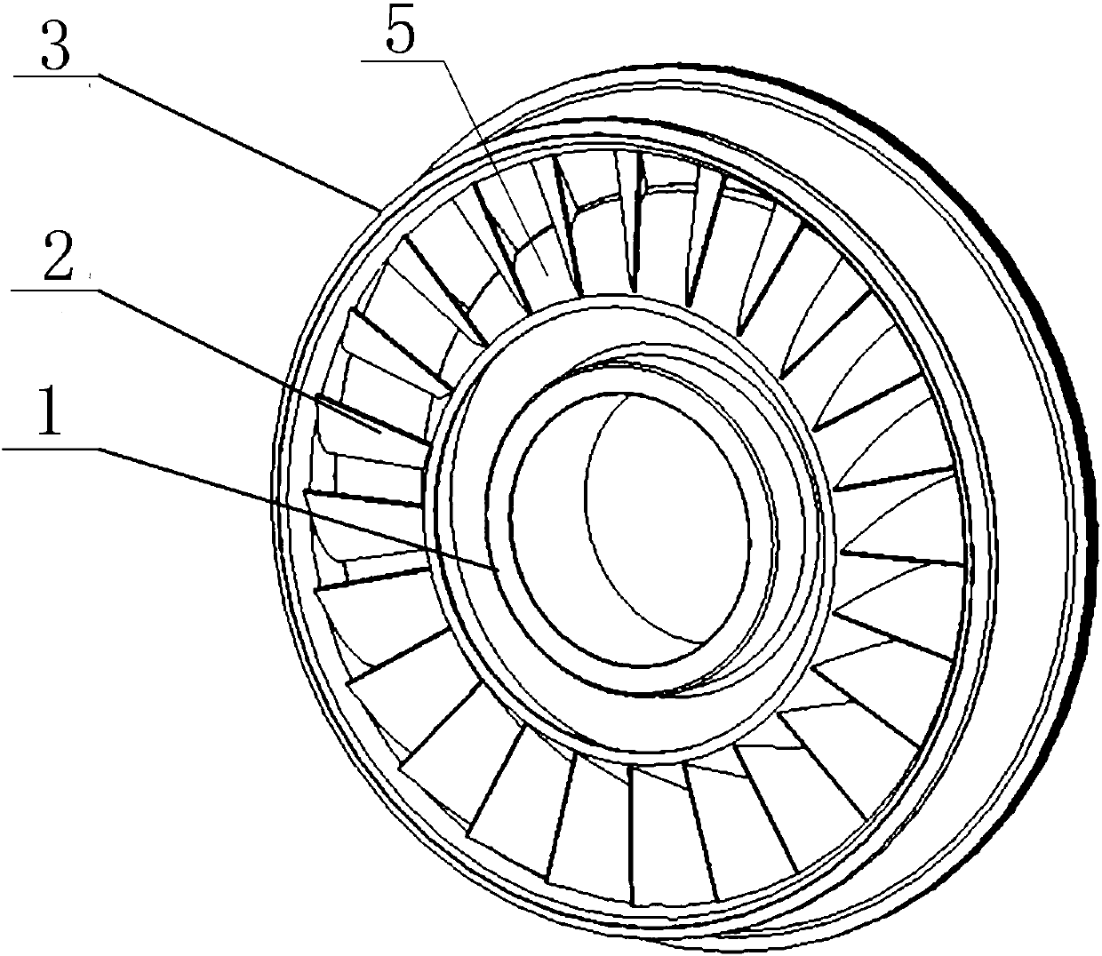 Mixed flow fan and motor